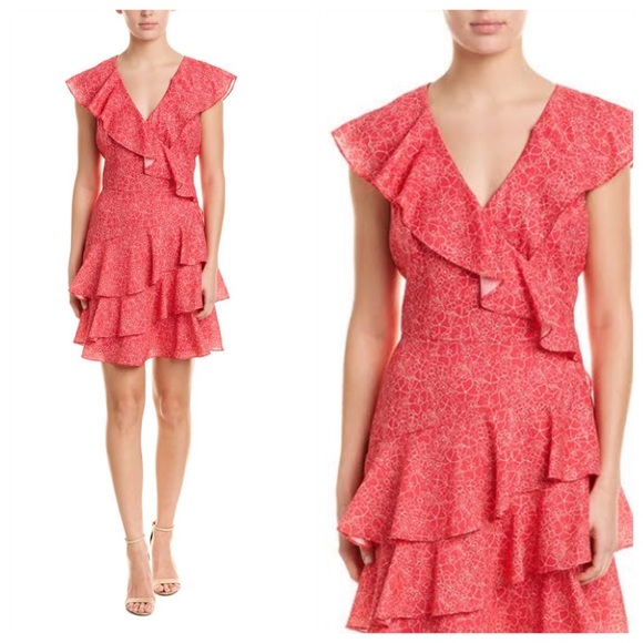Parker Dresses & Skirts - Parker 🌺 Pink Hydrangea Floral Ruffles Mini Dress